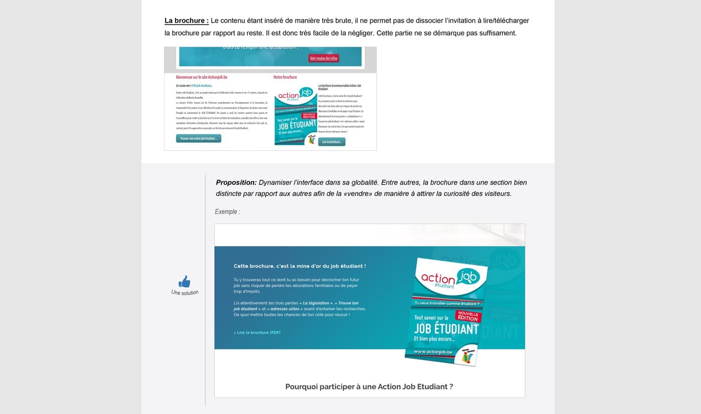 Action Job Étudiant — audit des parcours utilisateurs, vue 2