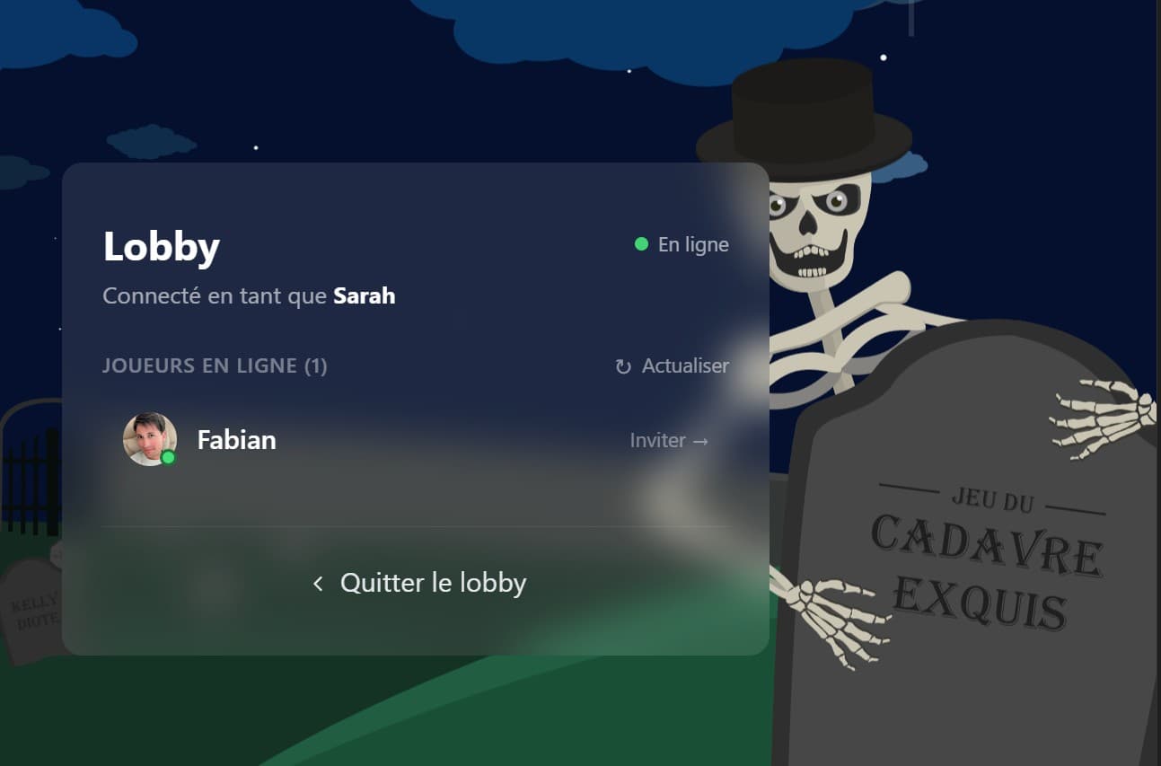 Cadavre Exquis — version multijoueur en ligne, vue 2