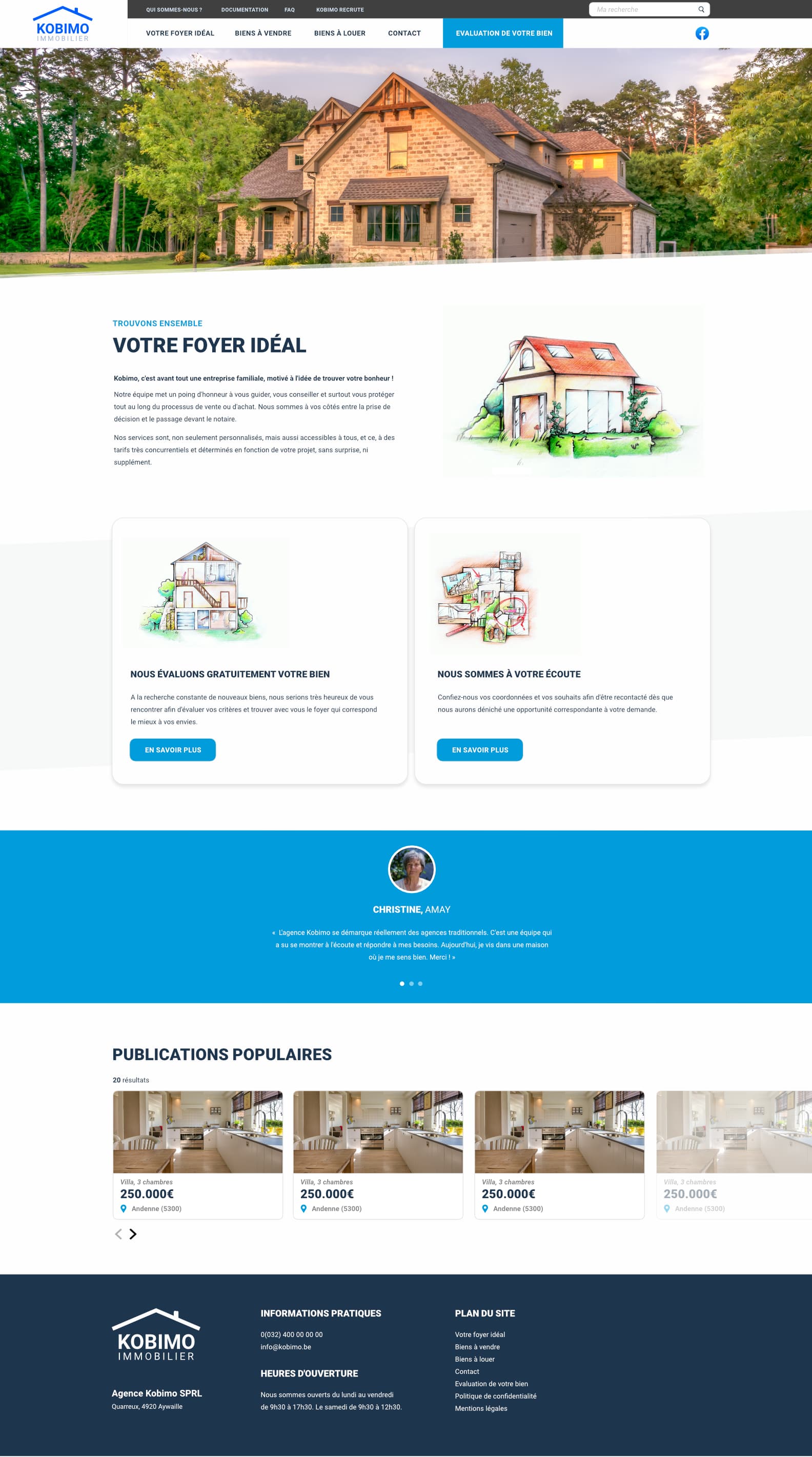 Catalogue de biens immobiliers Kobimo sous WordPress