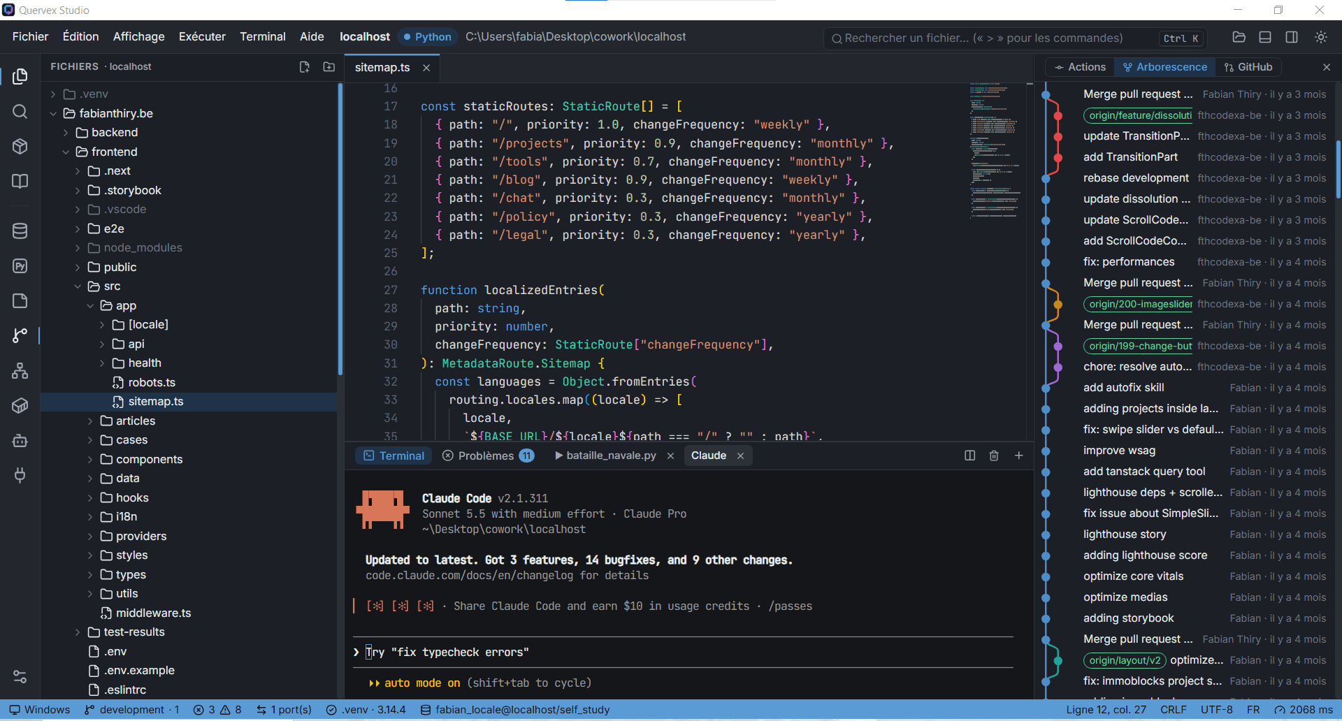 Quervex Studio: Git and Docker container management