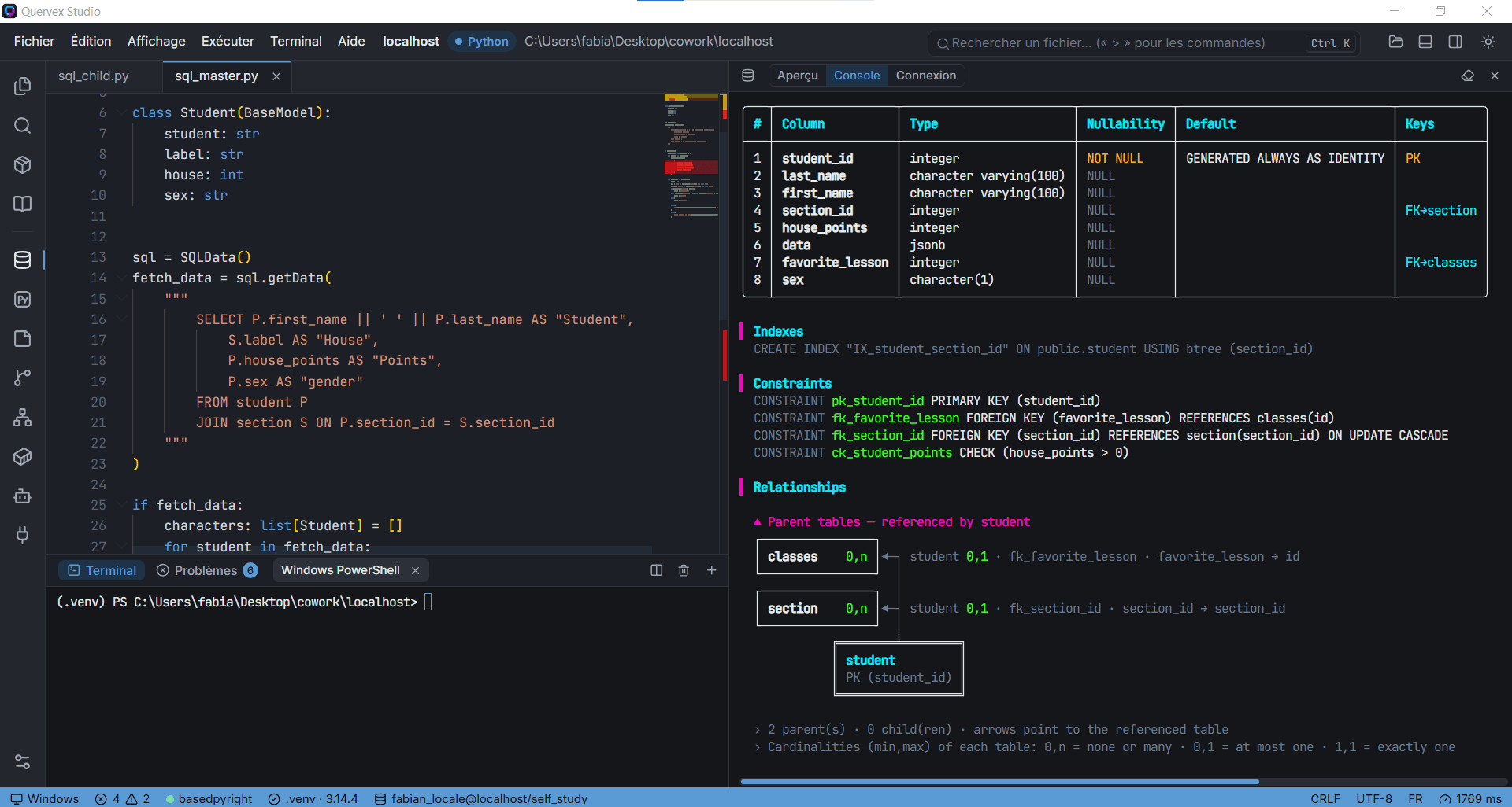 Overview of the Quervex Studio interface
