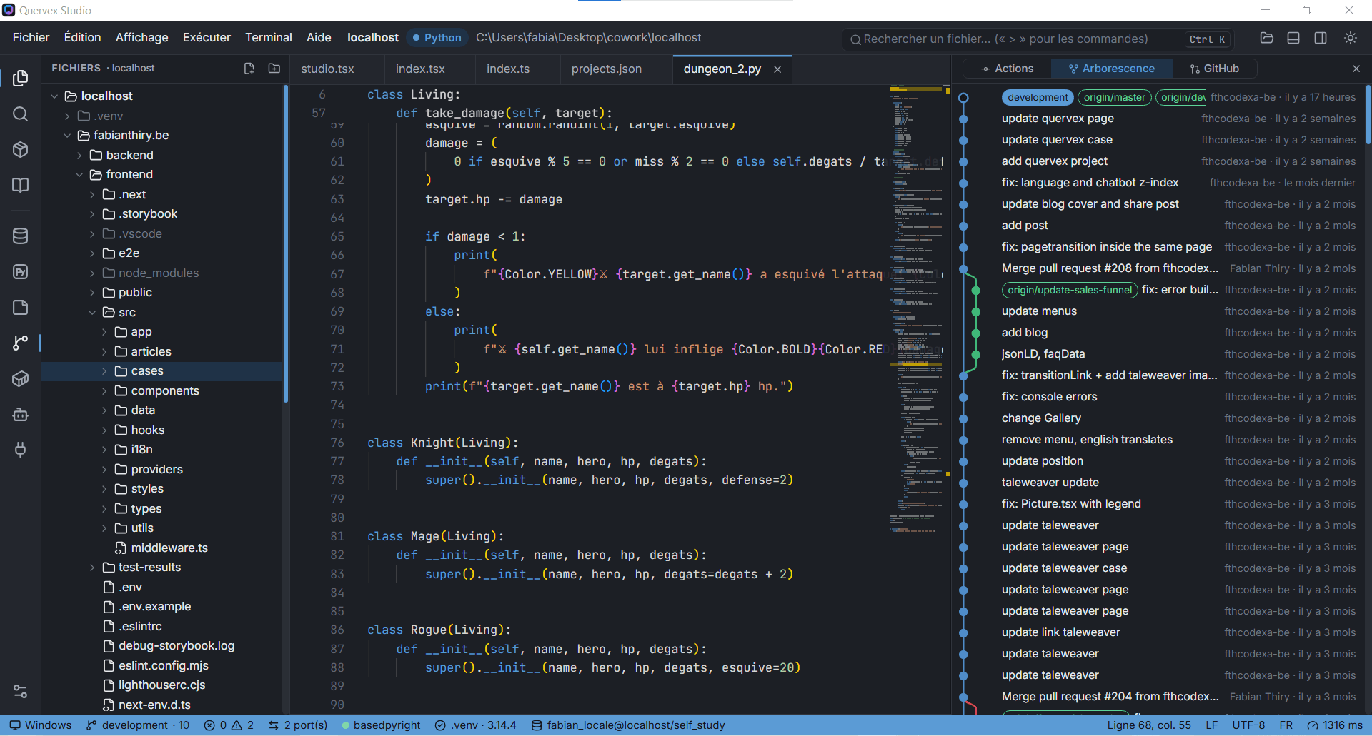 Overview of the Quervex Studio interface